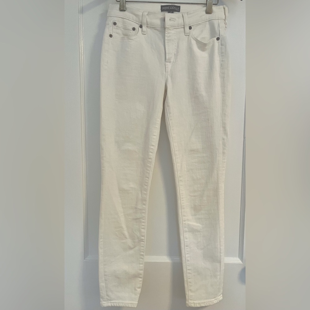 JCrew Mercantile White Straight-leg Jeans